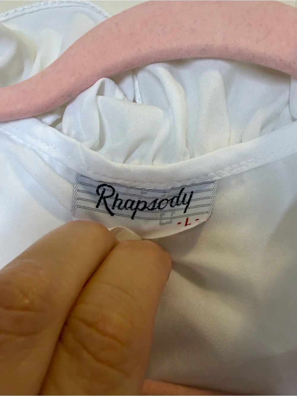 Vintage Y2K Rhapsody White Ruffle-Front Short Sleeve Blouse - Picture 2 of 5
